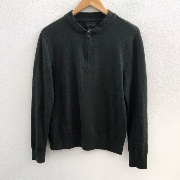 CLUB MONACO 100% Merino Wool Men's Merino Quarter Zip Pullover Sweater Size Larg - Picture 1 of 8